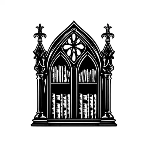 Ancient Book Shelf Silhouette SVG Design | SVG Files for Cricut & Print