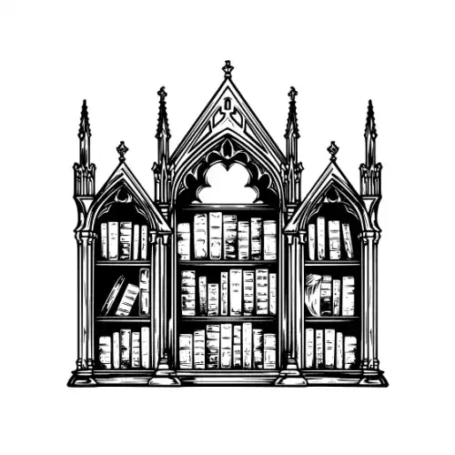 Ancient Book Shelf Silhouette SVG Design | SVG Files for Cricut & Print