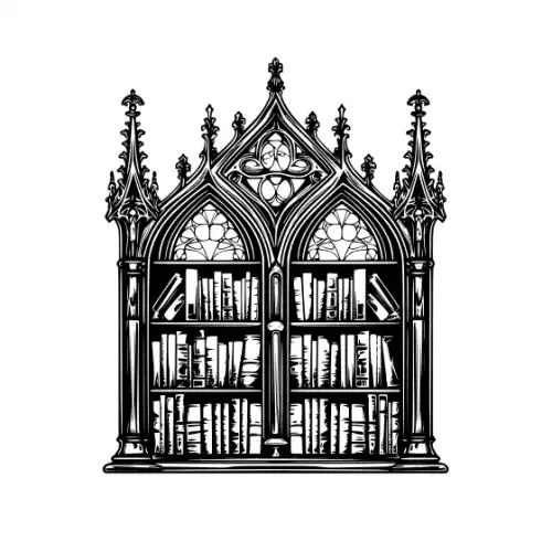 Ancient Book Shelf Silhouette SVG Design | SVG Files for Cricut & Print