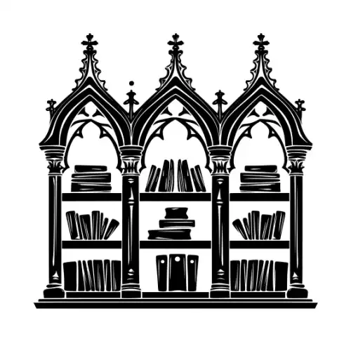 Ancient Book Shelf Silhouette SVG Design | SVG Files for Cricut & Print