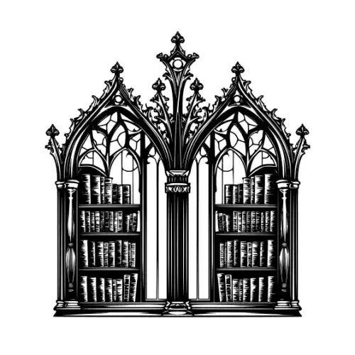Ancient Book Shelf Silhouette SVG Design | SVG Files for Cricut & Print