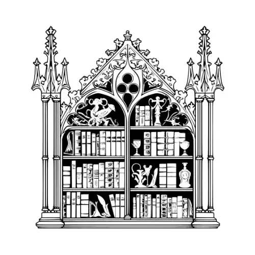 Ancient Book Shelf Silhouette SVG Design | SVG Files for Cricut & Print