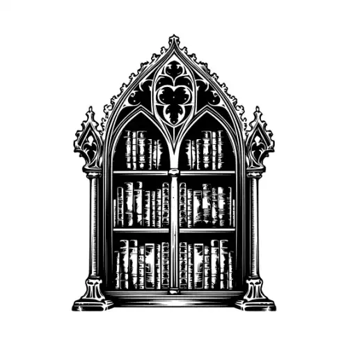 Ancient Book Shelf Silhouette SVG Design | SVG Files for Cricut & Print