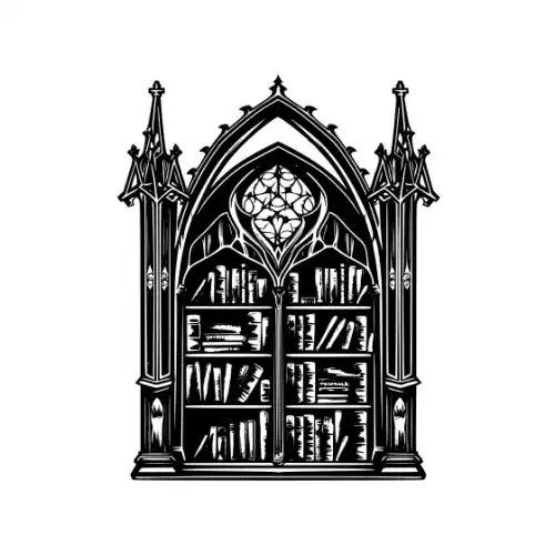 Ancient Book Shelf Silhouette SVG Design | SVG Files for Cricut & Print