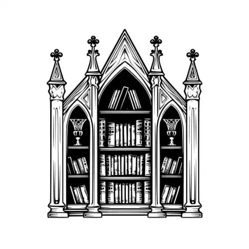 Ancient Book Shelf Silhouette SVG Design | SVG Files for Cricut & Print