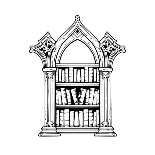 Ancient Book Shelf Silhouette SVG Design | SVG Files for Cricut & Print