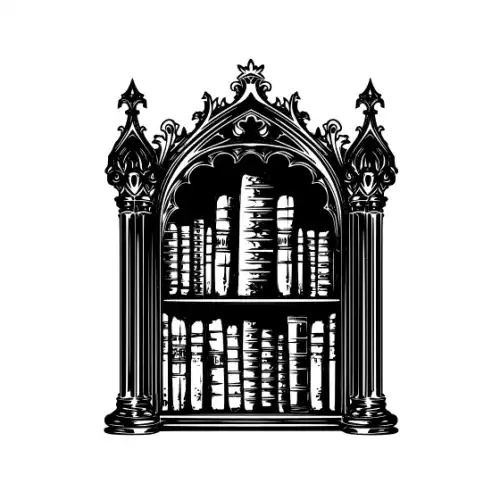 Ancient Book Shelf Silhouette SVG Design | SVG Files for Cricut & Print