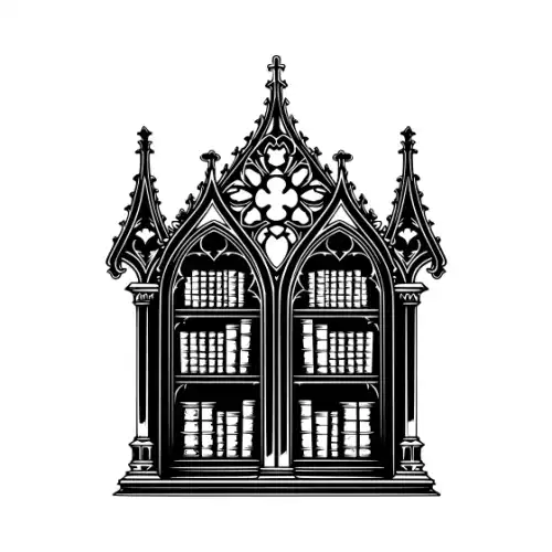 Ancient Book Shelf Silhouette SVG Design | SVG Files for Cricut & Print