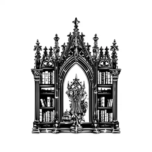 Ancient Book Shelf Silhouette SVG Design | SVG Files for Cricut & Print