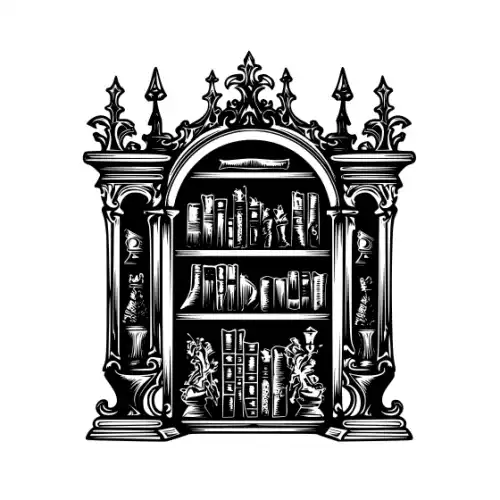 Ancient Book Shelf Silhouette SVG Design | SVG Files for Cricut & Print