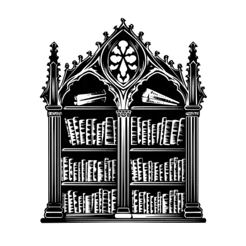 Ancient Book Shelf Silhouette SVG Design | SVG Files for Cricut & Print