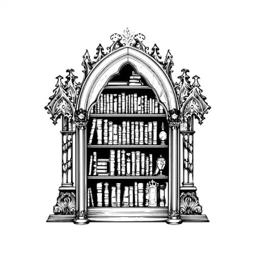 Ancient Book Shelf Silhouette SVG Design | SVG Files for Cricut & Print