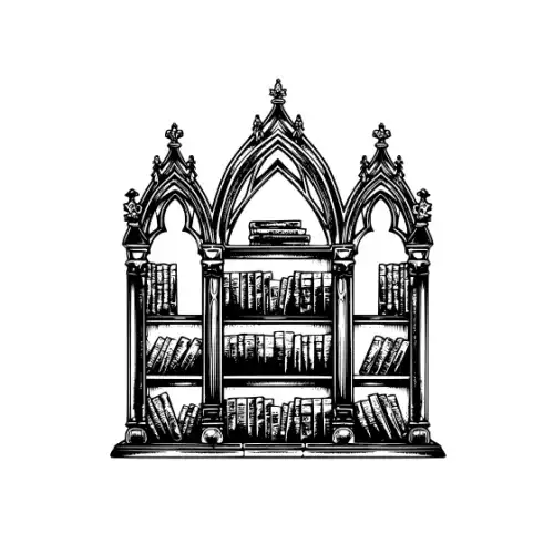 Ancient Book Shelf Silhouette SVG Design | SVG Files for Cricut & Print