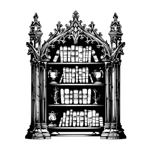 Ancient Book Shelf Silhouette SVG Design | SVG Files for Cricut & Print