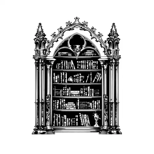 Ancient Book Shelf Silhouette SVG Design | SVG Files for Cricut & Print