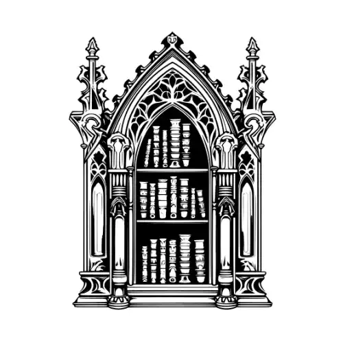 Ancient Book Shelf Silhouette SVG Design | SVG Files for Cricut & Print