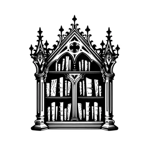 Ancient Book Shelf Silhouette SVG Design | SVG Files for Cricut & Print