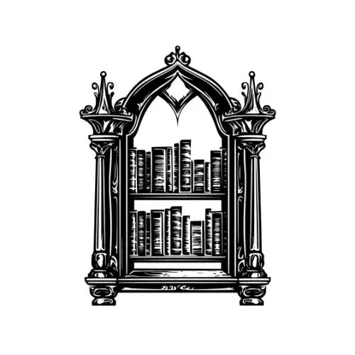 Ancient Book Shelf Silhouette SVG Design | SVG Files for Cricut & Print
