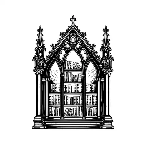 Ancient Book Shelf Silhouette SVG Design | SVG Files for Cricut & Print