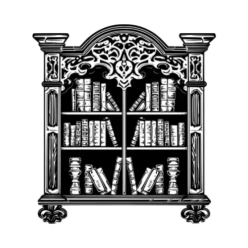 Ancient Book Shelf Silhouette SVG Design | SVG Files for Cricut & Print