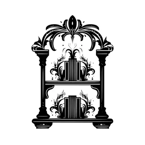Ancient Book Shelf Silhouette SVG Design | SVG Files for Cricut & Print