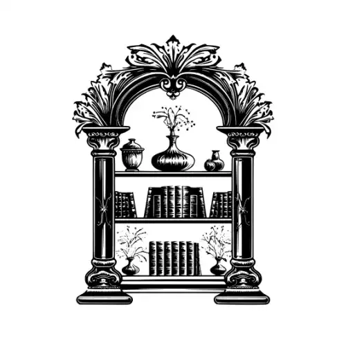 Ancient Book Shelf Silhouette SVG Design | SVG Files for Cricut & Print