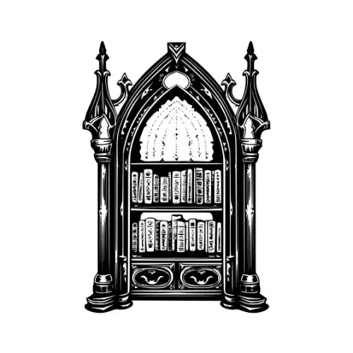 Ancient Book Shelf Silhouette SVG Design | SVG Files for Cricut & Print