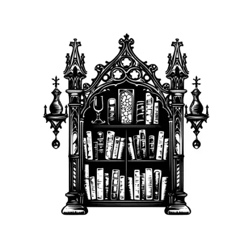 Ancient Book Shelf Silhouette SVG Design | SVG Files for Cricut & Print