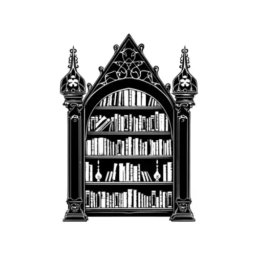 Ancient Book Shelf Silhouette SVG Design | SVG Files for Cricut & Print