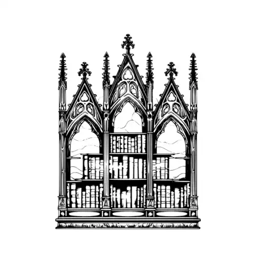 Ancient Book Shelf Silhouette SVG Design | SVG Files for Cricut & Print