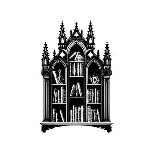 Ancient Book Shelf Silhouette SVG Design | SVG Files for Cricut & Print