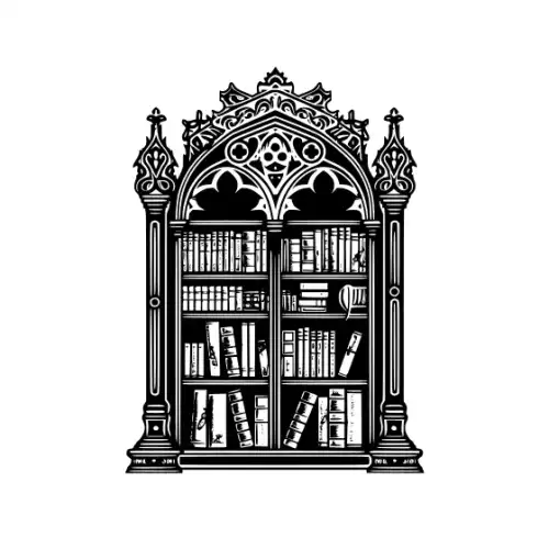 Ancient Book Shelf Silhouette SVG Design | SVG Files for Cricut & Print