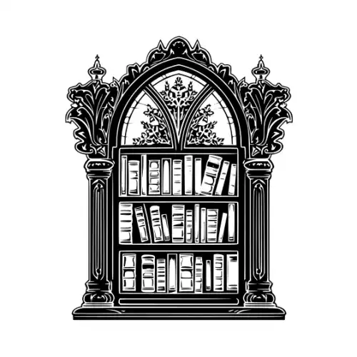 Ancient Book Shelf Silhouette SVG Design | SVG Files for Cricut & Print