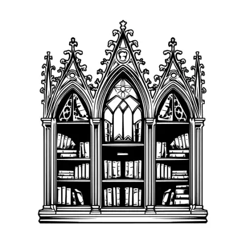 Ancient Book Shelf Silhouette SVG Design | SVG Files for Cricut & Print