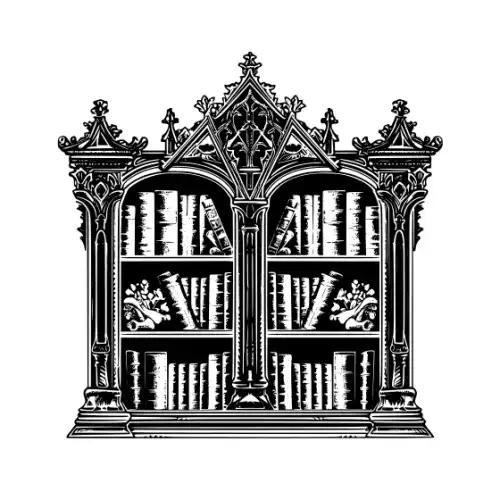 Ancient Book Shelf Silhouette SVG Design | SVG Files for Cricut & Print