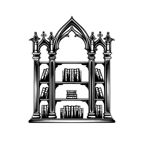 Ancient Book Shelf Silhouette SVG Design | SVG Files for Cricut & Print