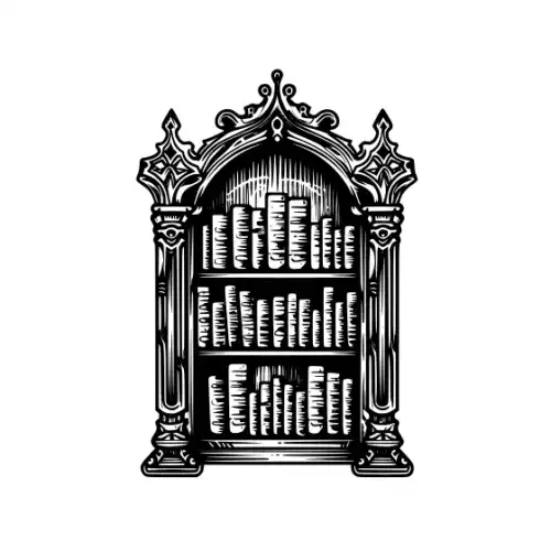 Ancient Book Shelf Silhouette SVG Design | SVG Files for Cricut & Print