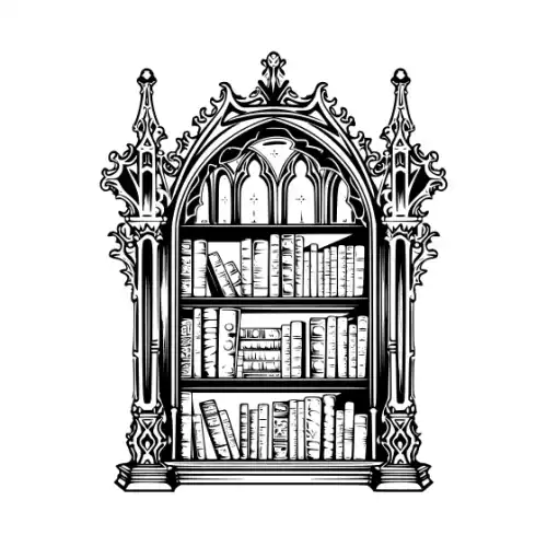 Ancient Book Shelf Silhouette SVG Design | SVG Files for Cricut & Print