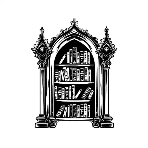 Ancient Book Shelf Silhouette SVG Design | SVG Files for Cricut & Print