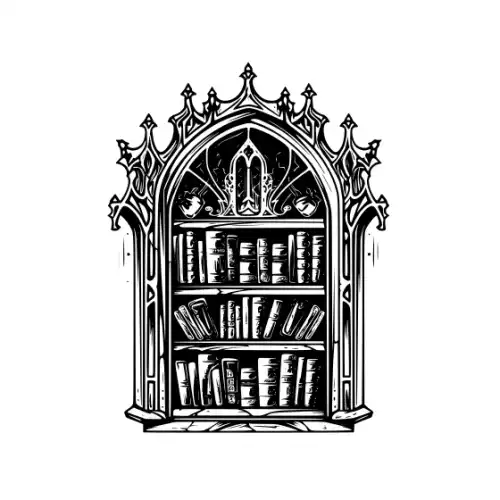 Ancient Book Shelf Silhouette SVG Design | SVG Files for Cricut & Print