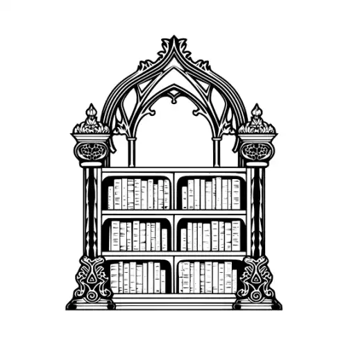 Ancient Book Shelf Silhouette SVG Design | SVG Files for Cricut & Print