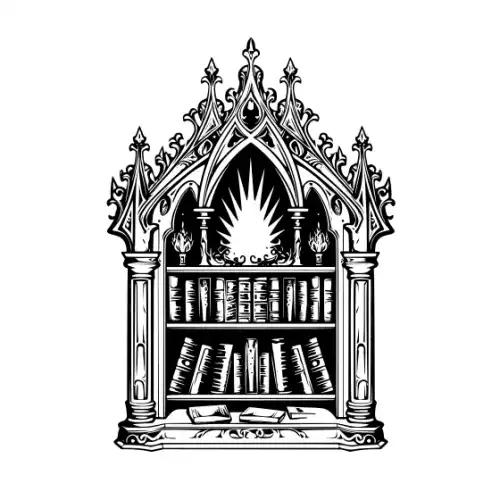 Ancient Book Shelf Silhouette SVG Design | SVG Files for Cricut & Print