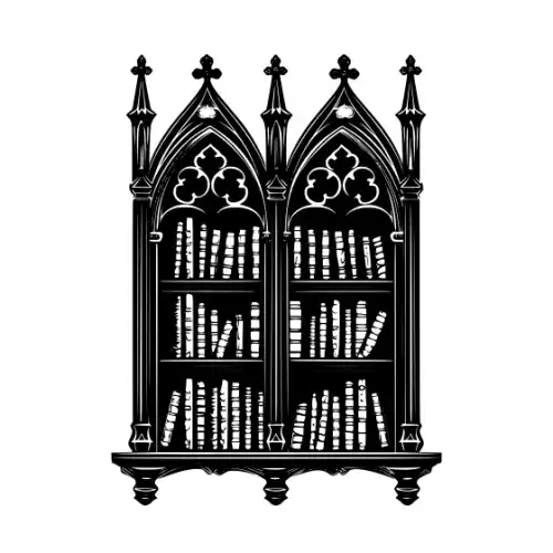 Ancient Book Shelf Silhouette SVG Design | SVG Files for Cricut & Print