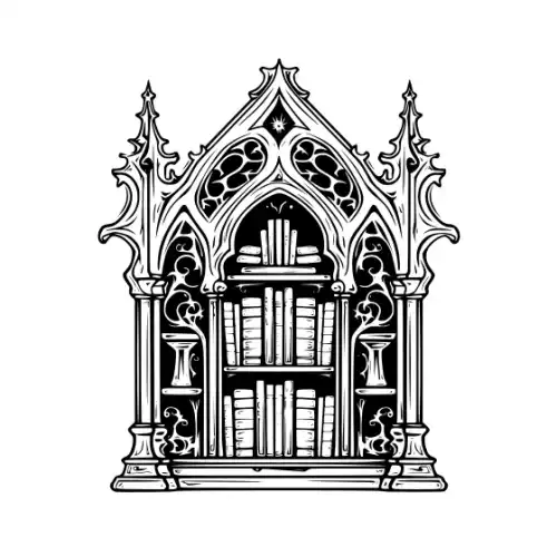 Ancient Book Shelf Silhouette SVG Design | SVG Files for Cricut & Print