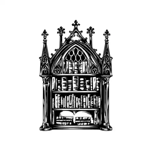 Ancient Book Shelf Silhouette SVG Design | SVG Files for Cricut & Print