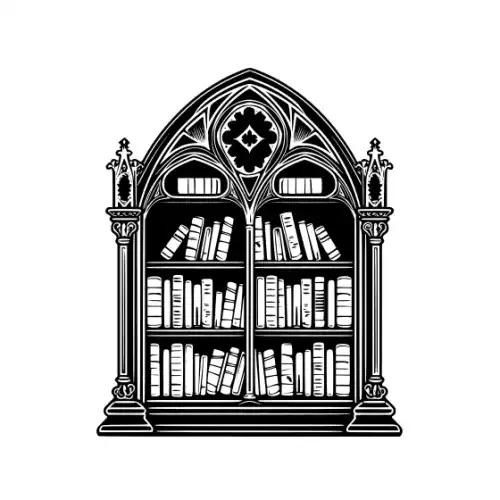 Ancient Book Shelf Silhouette SVG Design | SVG Files for Cricut & Print