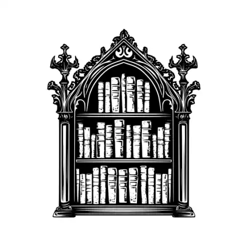 Ancient Book Shelf Silhouette SVG Design | SVG Files for Cricut & Print