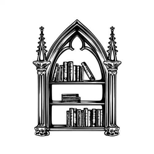 Ancient Book Shelf Silhouette SVG Design | SVG Files for Cricut & Print