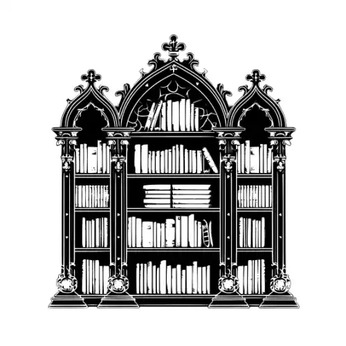 Ancient Book Shelf Silhouette SVG Design | SVG Files for Cricut & Print