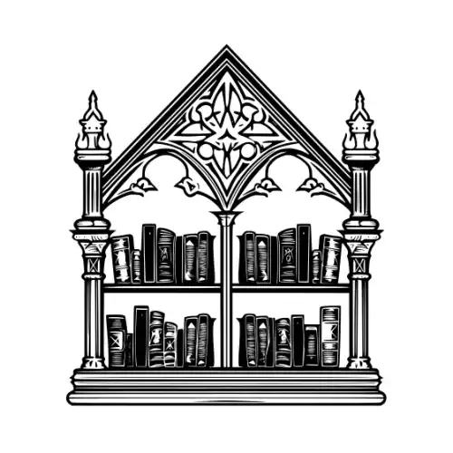 Ancient Book Shelf Silhouette SVG Design | SVG Files for Cricut & Print